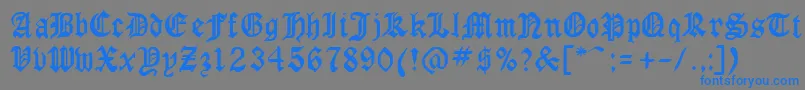 Czcionka GotCond – niebieskie czcionki na szarym tle
