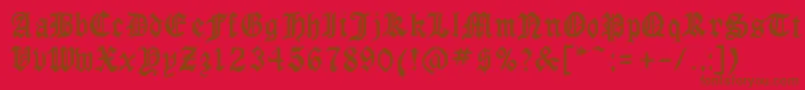 フォントGotCond – 赤い背景に茶色の文字