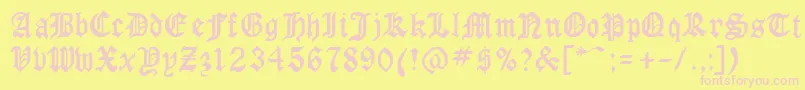 フォントGotCond – ピンクのフォント、黄色の背景