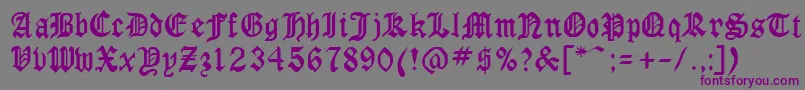 フォントGotCond – 紫色のフォント、灰色の背景