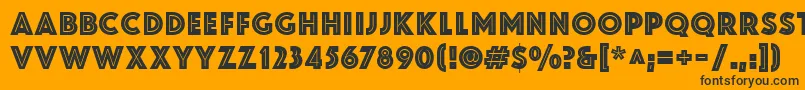 ZamenhofInline Font – Black Fonts on Orange Background