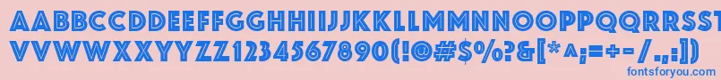 ZamenhofInline Font – Blue Fonts on Pink Background