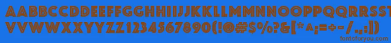 ZamenhofInline Font – Brown Fonts on Blue Background