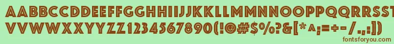 ZamenhofInline Font – Brown Fonts on Green Background