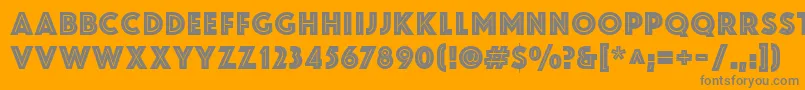 Fonte ZamenhofInline – fontes cinzas em um fundo laranja
