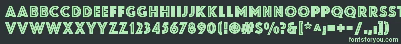 フォントZamenhofInline – 黒い背景に緑の文字