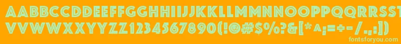ZamenhofInline Font – Green Fonts on Orange Background