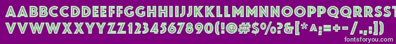 ZamenhofInline Font – Green Fonts on Purple Background