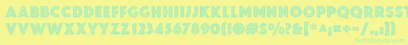 ZamenhofInline Font – Green Fonts on Yellow Background