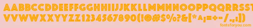 ZamenhofInline Font – Orange Fonts on Pink Background