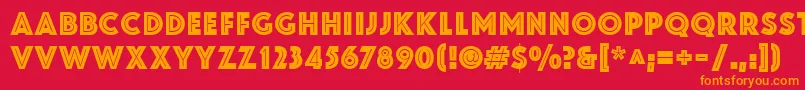 ZamenhofInline Font – Orange Fonts on Red Background