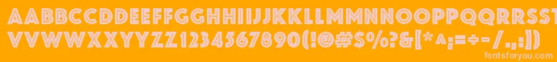 Więcej informacji o czcionce ZamenhofInline Czcionka ZamenhofInline – różowe czcionki na pomarańczowym tle