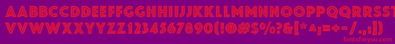 フォントZamenhofInline – 紫の背景に赤い文字