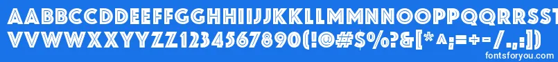 Шрифт ZamenhofInline – белые шрифты на синем фоне