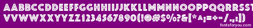 フォントZamenhofInline – 紫の背景に白い文字