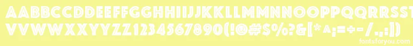 ZamenhofInline Font – White Fonts on Yellow Background