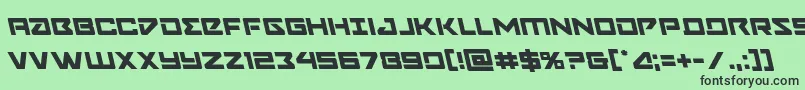 Navycadetleft-fontti – mustat fontit vihreällä taustalla