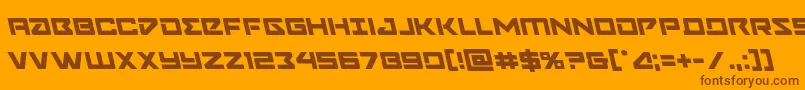 Navycadetleft-fontti – ruskeat fontit oranssilla taustalla