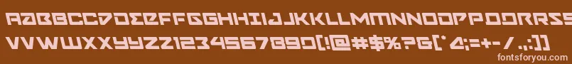 Navycadetleft-fontti – vaaleanpunaiset fontit ruskealla taustalla