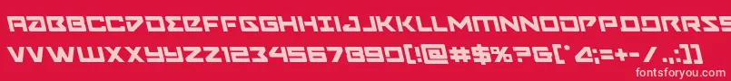 Navycadetleft-Schriftart – Rosa Schriften auf rotem Hintergrund
