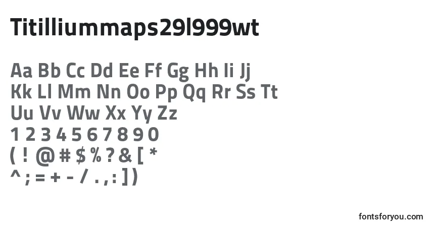 Czcionka Titilliummaps29l999wt – alfabet, cyfry, specjalne znaki