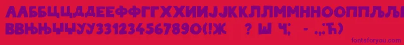 Beograd Font – Purple Fonts on Red Background