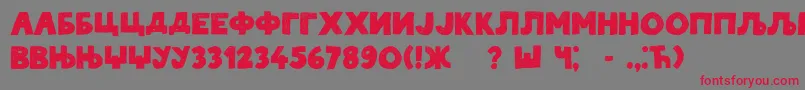 Beograd Font – Red Fonts on Gray Background