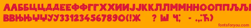 Beograd Font – Red Fonts on Orange Background