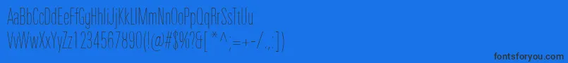 UniversNextProUltralightCompressed Font – Black Fonts on Blue Background