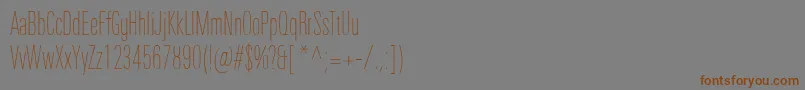 Шрифт UniversNextProUltralightCompressed – коричневые шрифты на сером фоне