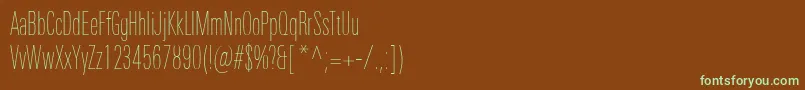 Шрифт UniversNextProUltralightCompressed – зелёные шрифты на коричневом фоне