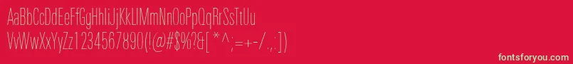 Шрифт UniversNextProUltralightCompressed – зелёные шрифты на красном фоне