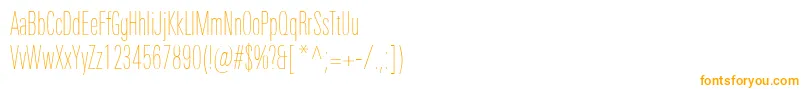 Шрифт UniversNextProUltralightCompressed – оранжевые шрифты на белом фоне