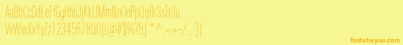 Шрифт UniversNextProUltralightCompressed – оранжевые шрифты на жёлтом фоне