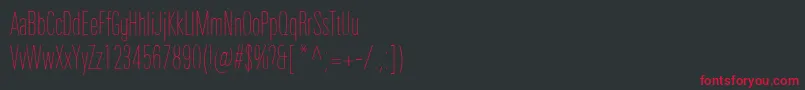 Шрифт UniversNextProUltralightCompressed – красные шрифты на чёрном фоне