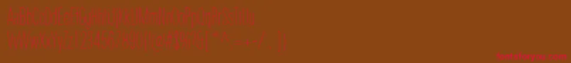 UniversNextProUltralightCompressed Font – Red Fonts on Brown Background