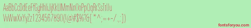 UniversNextProUltralightCompressed Font – Red Fonts on Green Background