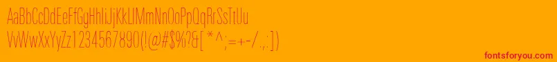 Шрифт UniversNextProUltralightCompressed – красные шрифты на оранжевом фоне