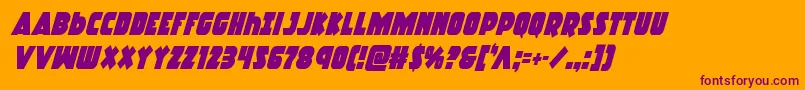 Racketsquadcondital Font – Purple Fonts on Orange Background