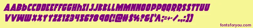 Racketsquadcondital Font – Purple Fonts on Yellow Background