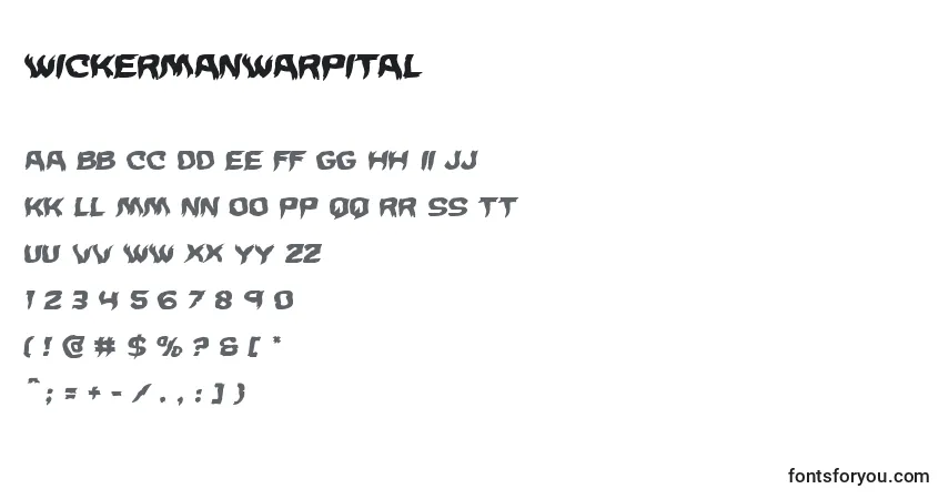 Czcionka Wickermanwarpital – alfabet, cyfry, specjalne znaki