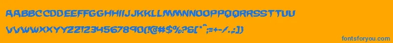 Wickermanwarpital Font – Blue Fonts on Orange Background