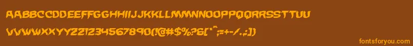 Wickermanwarpital Font – Orange Fonts on Brown Background