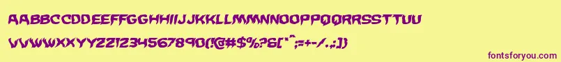 Wickermanwarpital Font – Purple Fonts on Yellow Background