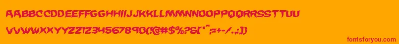 Wickermanwarpital Font – Red Fonts on Orange Background