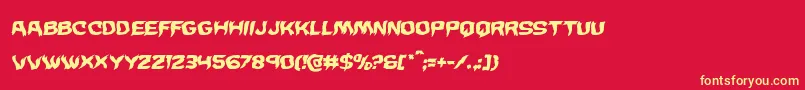 Wickermanwarpital Font – Yellow Fonts on Red Background