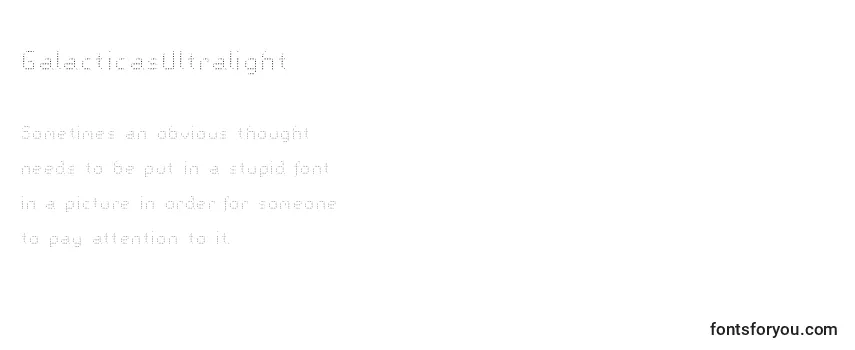 Review of the GalacticasUltralight Font