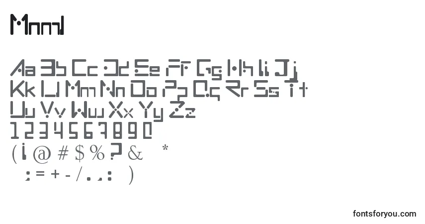 Шрифт Mnml – алфавит, цифры, специальные символы