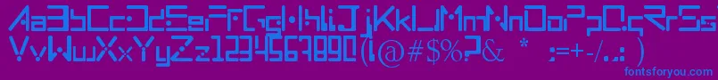 Mnml Font – Blue Fonts on Purple Background