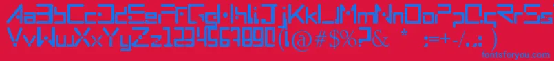 Mnml Font – Blue Fonts on Red Background